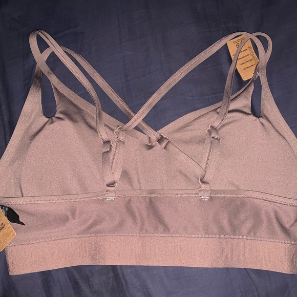 VS Pink Large Ultimate Strappy Lightly Lined Sports Bra & Panty NEW ICED COFFEE - Picture 9 of 16